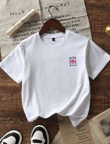 Tricou Shein Kids, alb