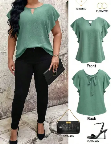 Bluza SHEIN CURVE, verde
