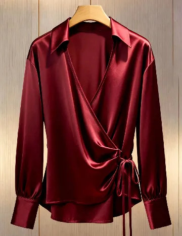 Camasa SHEIN CURVE, burgundy
