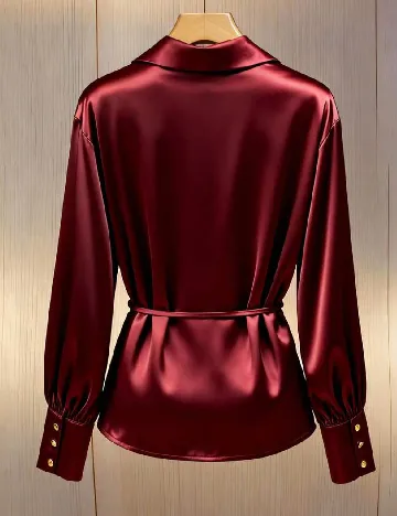 Camasa SHEIN CURVE, burgundy