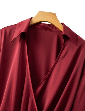 Camasa SHEIN CURVE, burgundy