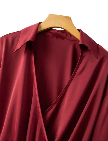 Camasa SHEIN CURVE, burgundy