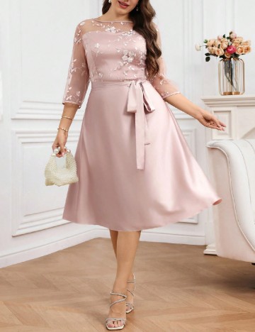Rochie medie SHEIN CURVE, roz