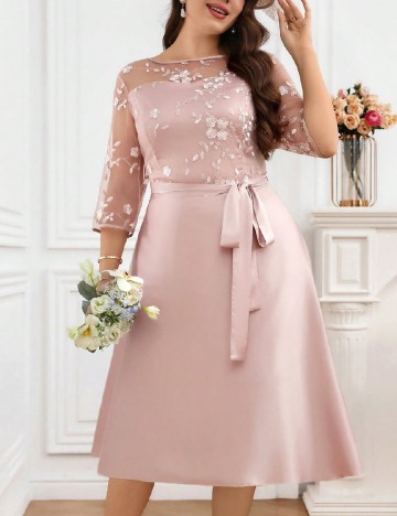 Rochie medie SHEIN CURVE, roz