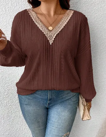 Bluza SHEIN CURVE, maro