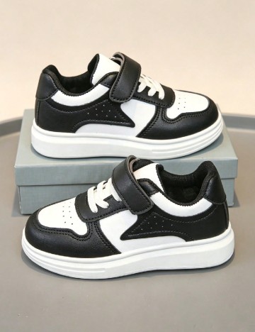 Adidasi Shein Kids, negru/alb
