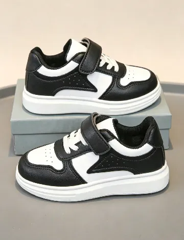 Adidasi Shein Kids, negru/alb
