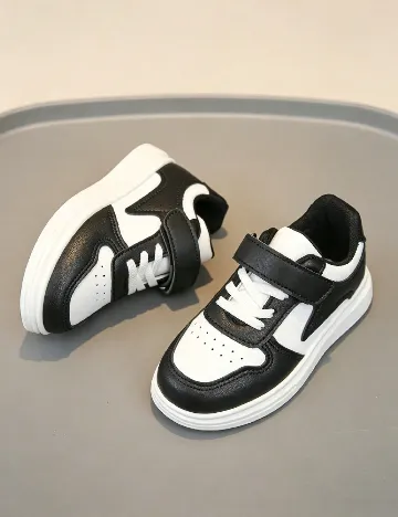 Adidasi Shein Kids, negru/alb