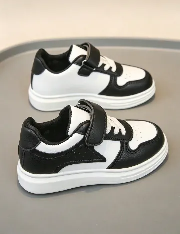 Adidasi Shein Kids, negru/alb
