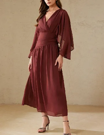 Rochie lunga Aveloria, maro