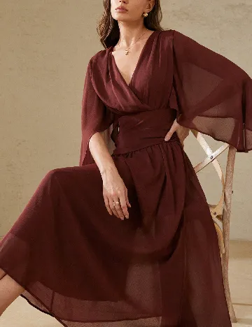 Rochie lunga Aveloria, maro