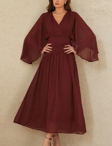 Rochie lunga Aveloria, maro