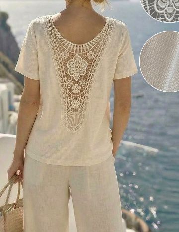 Tricou SHEIN, crem
