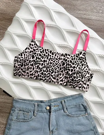Bustiera de baie SHEIN CURVE, animal print