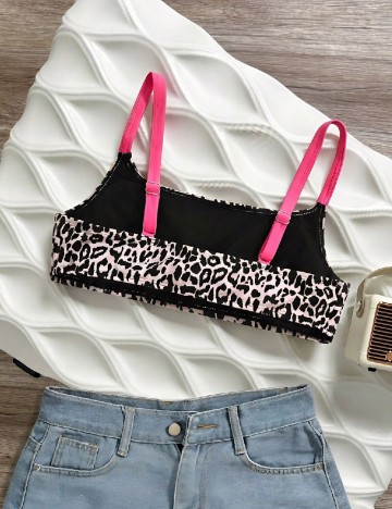 Bustiera de baie SHEIN CURVE, animal print