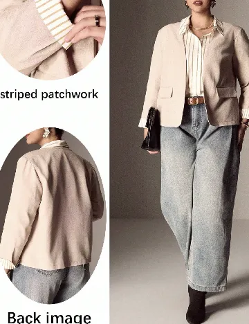 Blazer SHEIN CURVE, bej