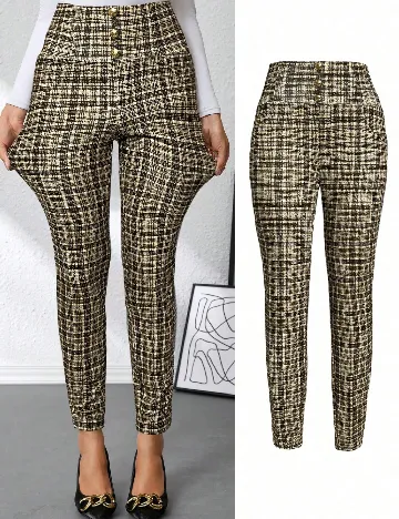 Pantaloni SHEIN, crem/maro