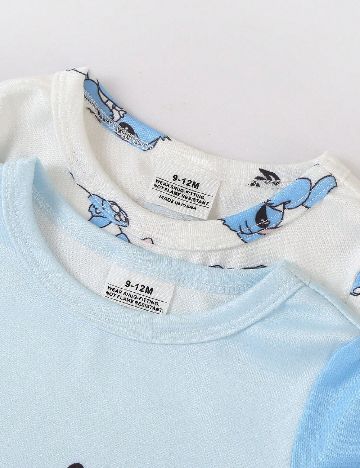 Set pijamale 2 bucati Shein Kids, albastru/alb