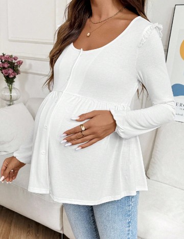Bluza SHEIN Maternity, alb