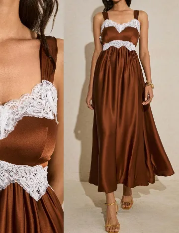 Rochie lunga Poeselle, maro