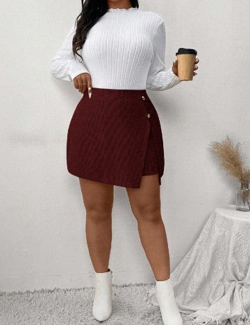 Fusta pantalon SHEIN CURVE, visiniu