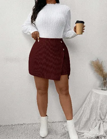 Fusta pantalon SHEIN CURVE, visiniu
