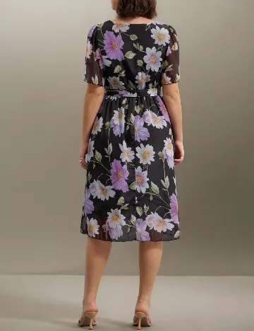 Rochie medie SHEIN CURVE, negru floral