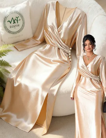 Rochie lunga SHEIN CURVE, crem