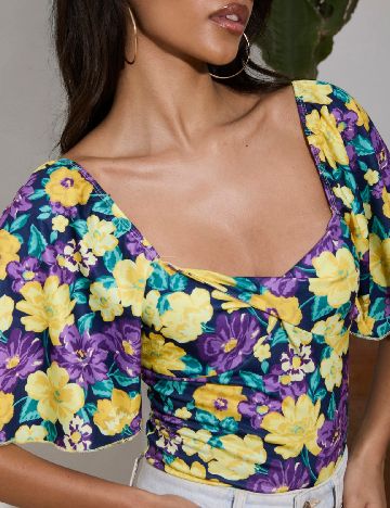 Top SHEIN, floral print
