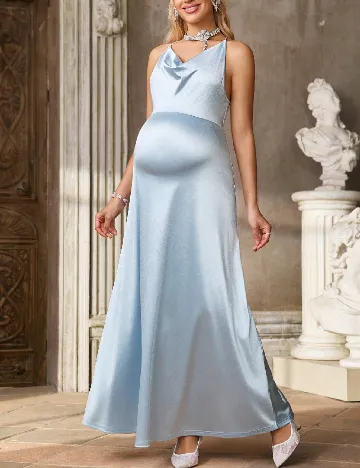 Rochie lunga SHEIN Maternity, bleu