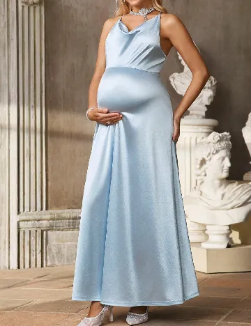 Rochie lunga SHEIN Maternity, bleu