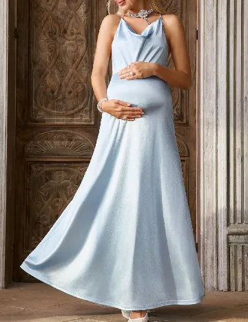 Rochie lunga SHEIN Maternity, bleu