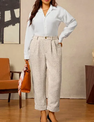 Pantaloni SHEIN CURVE, bej