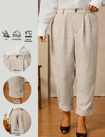 Pantaloni SHEIN CURVE, bej