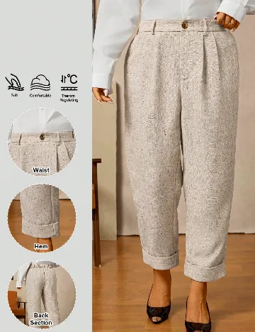 Pantaloni SHEIN CURVE, bej