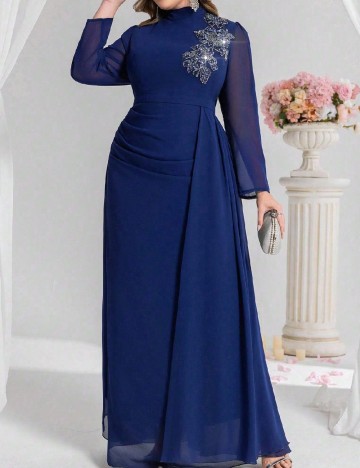 Rochie lunga SHEIN CURVE, bleumarin