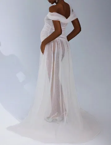 Rochie lunga SHEIN Maternity, ecru