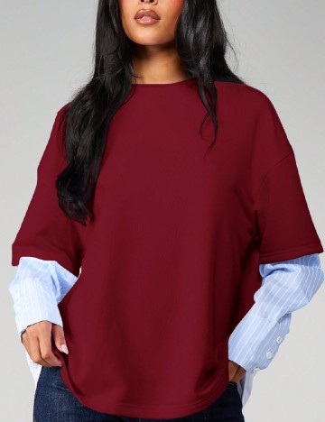 Bluza Missguided, visiniu/albastru