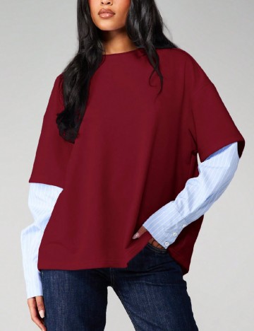 Bluza Missguided, visiniu/albastru
