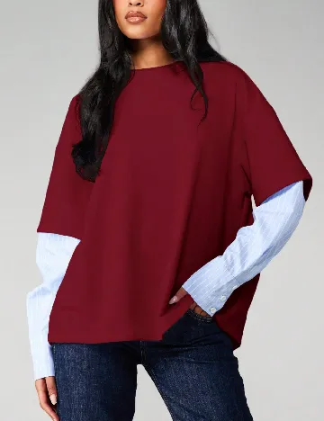 Bluza Missguided, visiniu/albastru