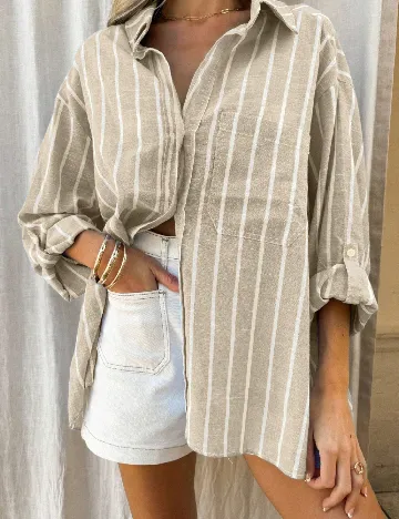Camasa Oversize SHEIN, maro