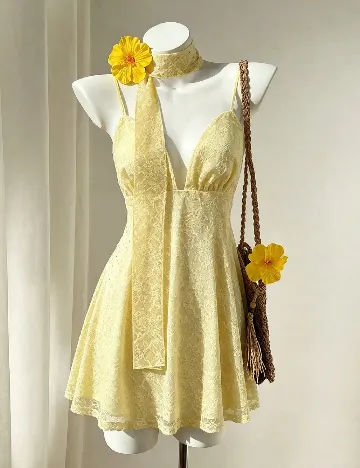 Rochie scurta SHEIN, galben