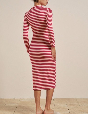 Rochie medie SHEIN, rosu/crem