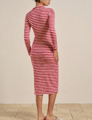 Rochie medie SHEIN, rosu/crem