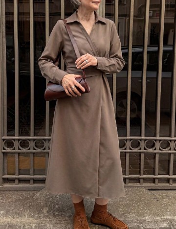 Rochie medie Dazy, maro