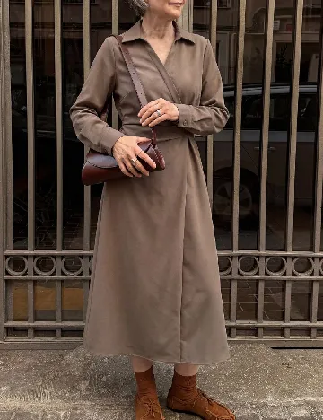 Rochie medie Dazy, maro