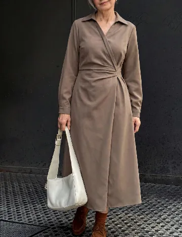 Rochie medie Dazy, maro