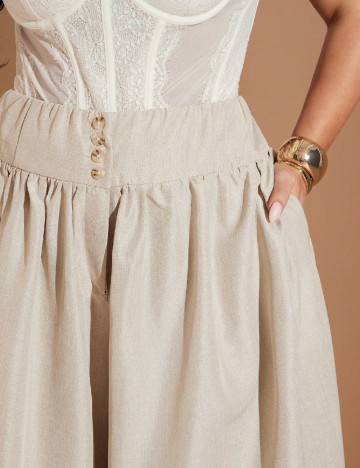 Pantaloni SHEIN CURVE, bej