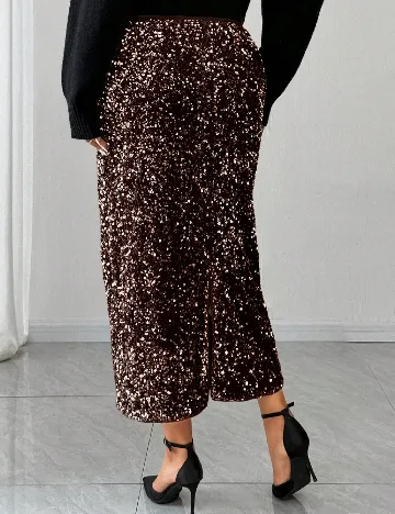 Fusta Dazy Plus Size, maro