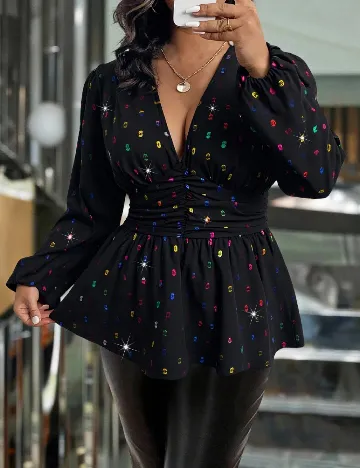 Bluza SHEIN CURVE, negru